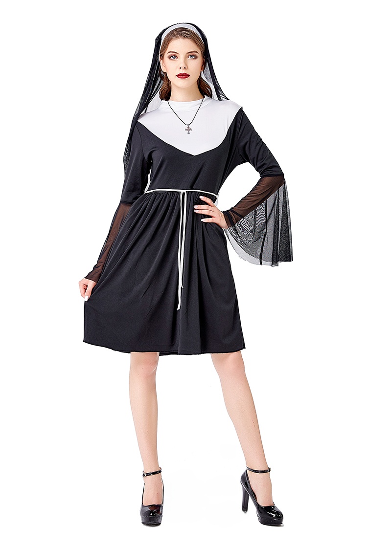 Black Nun Costume Halloween Ma - Ethnic Wear ulasan dan harga