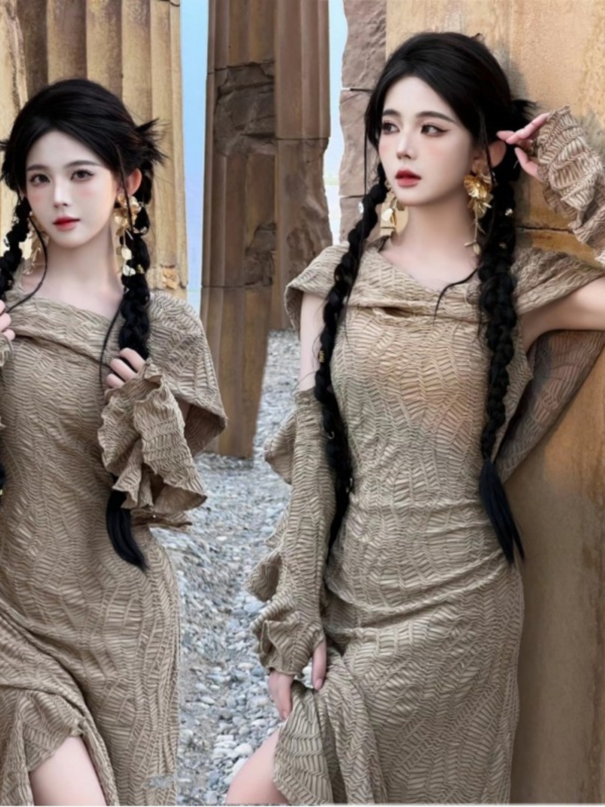 Desert  Themed Long Dress Wome - Ethnic Fashion Photography ulasan dan harga