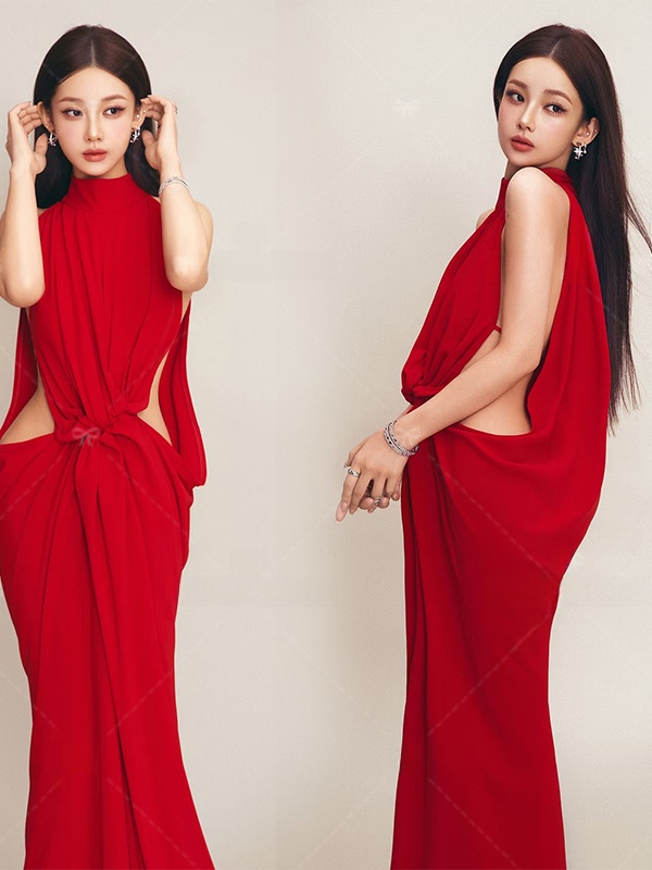 Red Portrait Photography Dress - Ethnic Fashion Photography ulasan dan harga
