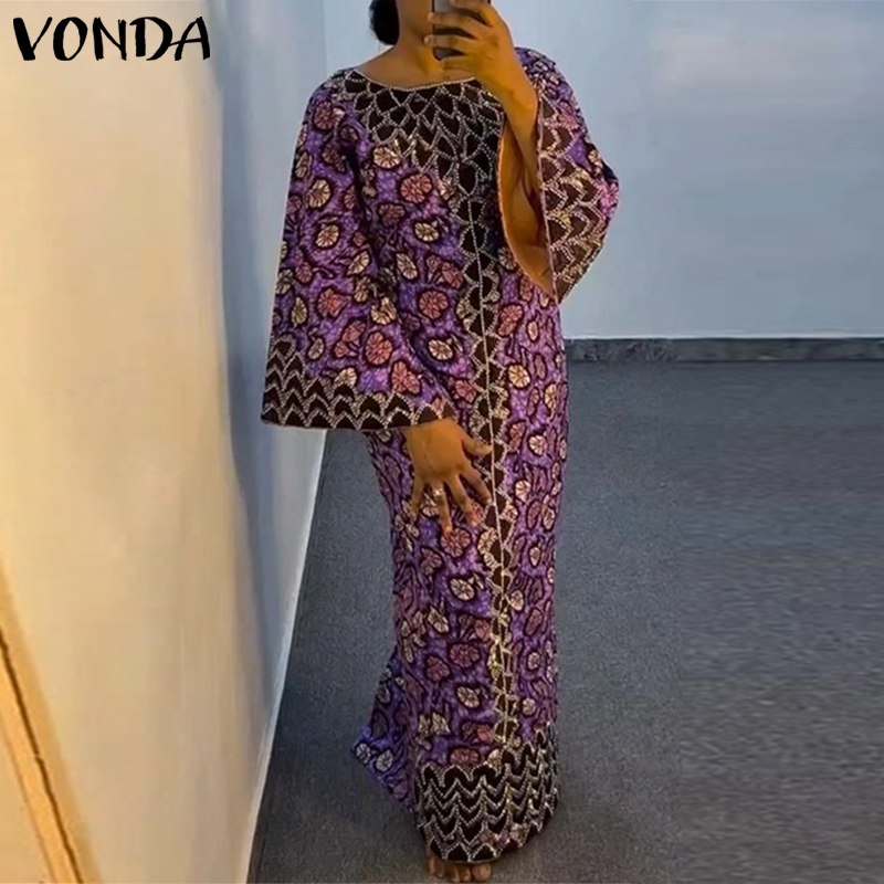 Plus Size VONDA Bohemian Dress - Ethnic Gown ulasan dan harga