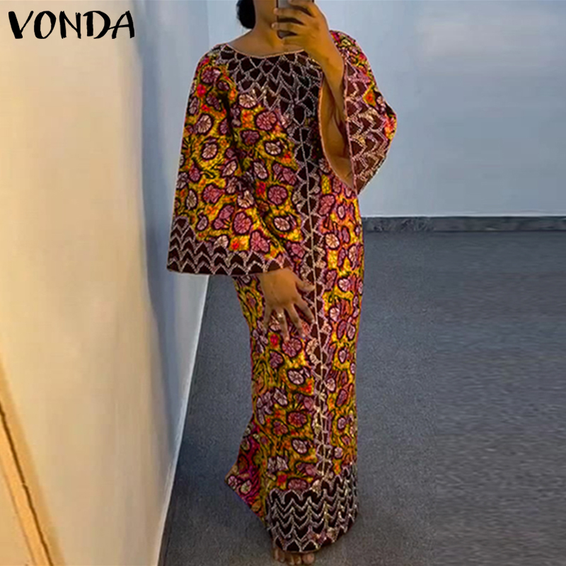 Plus Size VONDA Bohemian Dress - Ethnic Gown ulasan dan harga