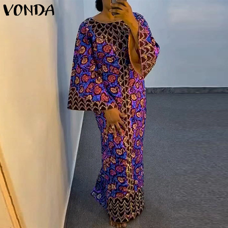 Plus Size VONDA Bohemian Dress - Ethnic Gown ulasan dan harga