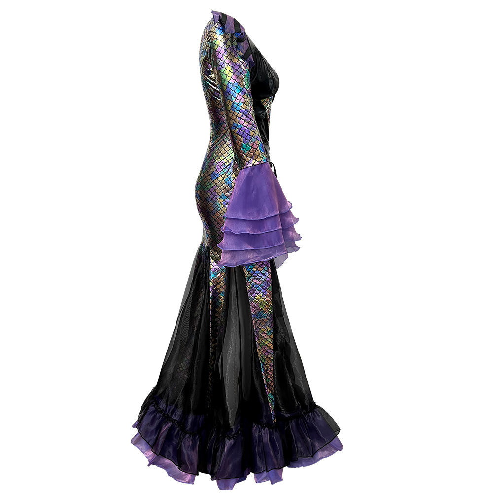 Dark Mermaid Long Dress Costum - Ethnic Gown ulasan dan harga